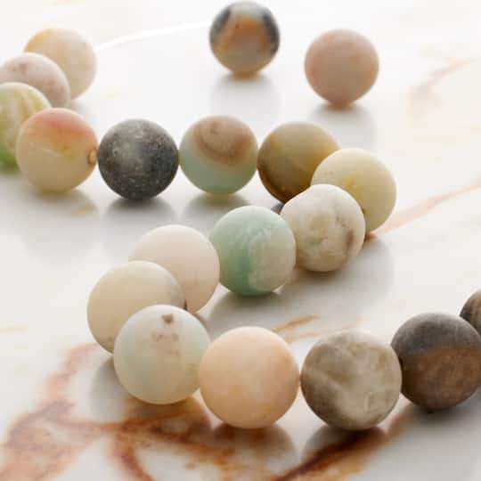 Matte Amazonite Round Beads by Bead Landing™